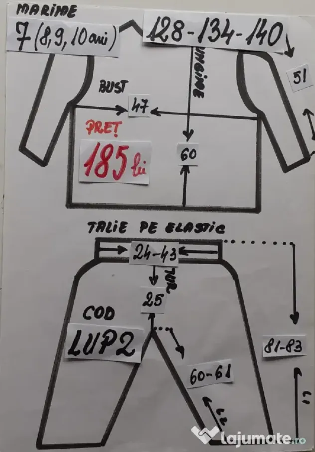 Costum Lup pentru copii 10-11-12-13 ani, 185 lei