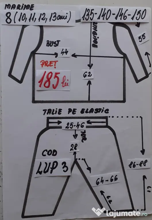 Costum Lup pentru copii 10-11-12-13 ani, 185 lei