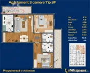 Apartament 3 camere zona C5 in BLOC NOU 