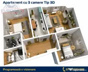 Apartament 3 camere zona C5 in BLOC NOU 