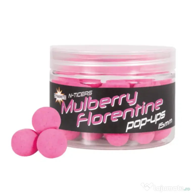 Pop-Up Dynamite Baits N-Ticers, Fluro, Mulberry Florentine, 12mm