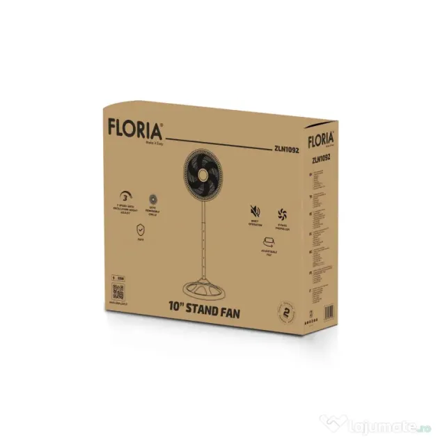 Ventilator cu picior, 3 trepte de viteza, putere 55W FLORIA / ZLN 1092
