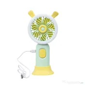 Ventilator de mana, alimentare USB, 3.7w, 3 viteze si suport, verde / ZTS 8241 