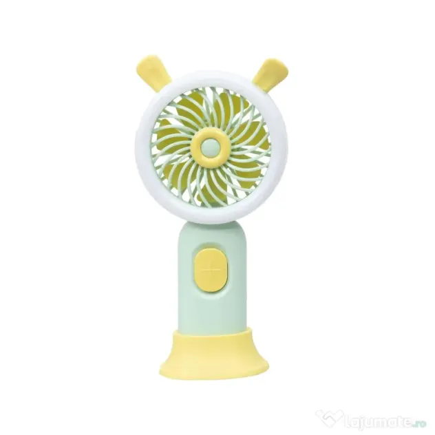Ventilator de mana, alimentare USB, 3.7w, 3 viteze si suport, verde / ZTS 8241