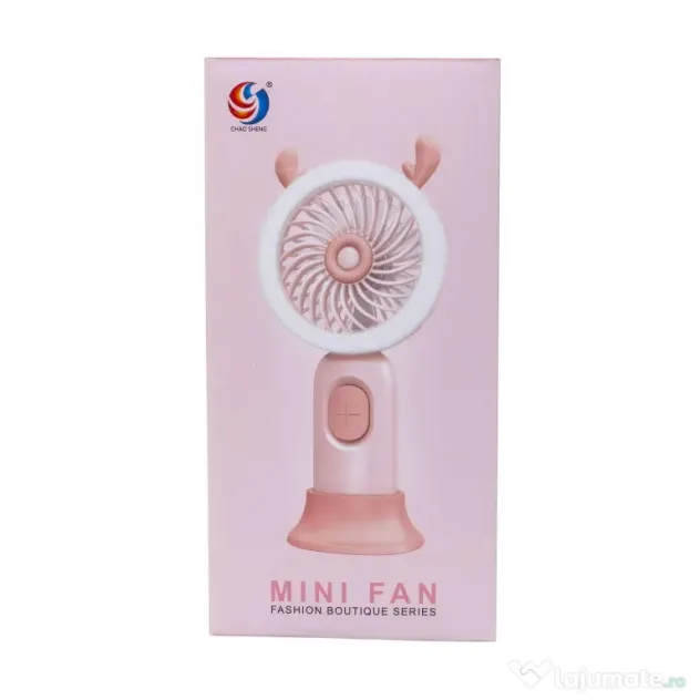 Ventilator de mana, alimentare USB, 3.7w, 3 viteze si suport, verde / ZTS 8241