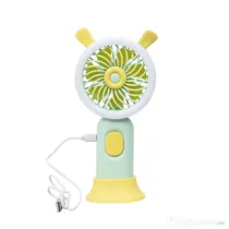 Ventilator de mana, alimentare USB, 3.7w, 3 viteze si suport, verde / ZTS 8241