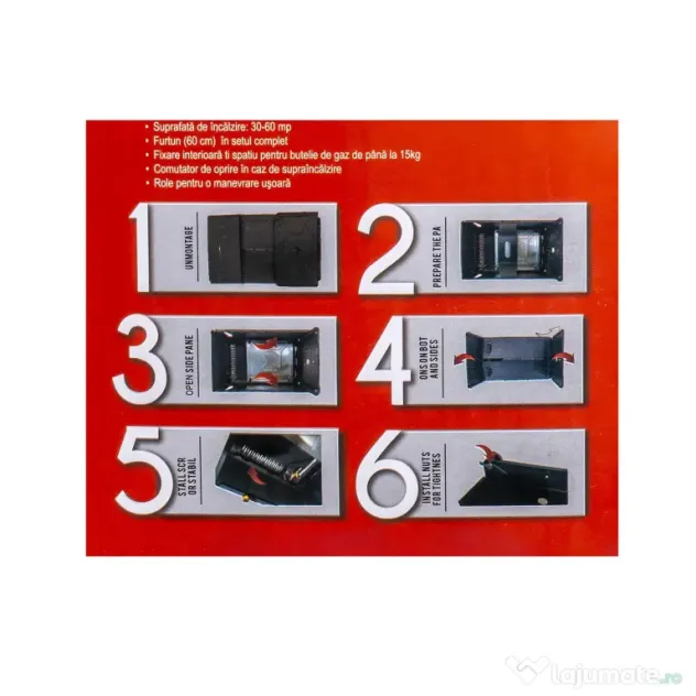 Soba mobila pe gaz GPL si electrica, aprindere piezo-electrica, demontabila, bonus kit de alimentare / ZLN 8465D_1