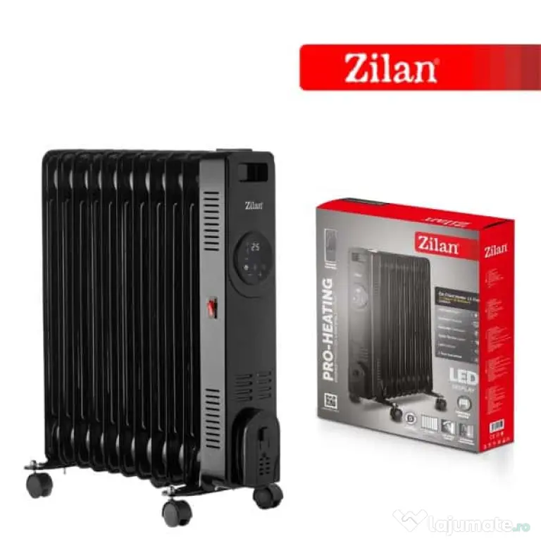 Calorifer electric cu 11 elementi, putere 2500W, termostat reglabil ZILAN / ZLN8436