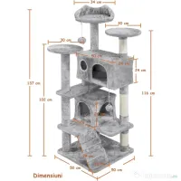 Ansamblu de Joaca pentru Pisici WowStep®, cu 3 Platforme de Observatie. 