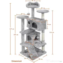 Ansamblu de Joaca pentru Pisici WowStep®, cu 3 Platforme de Observatie.