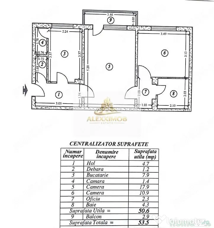 Apartament de Vanzare - 2 Camere - 54 mp - Brancoveanu - Bucuresti (Bucuresti-Ilfov)