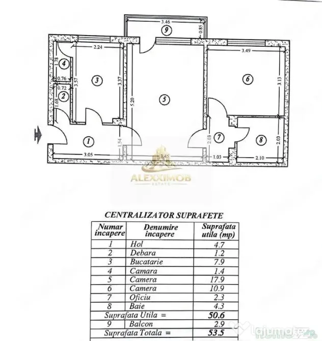 Apartament de Vanzare - 2 Camere - 54 mp - Brancoveanu - Bucuresti (Bucuresti-Ilfov)