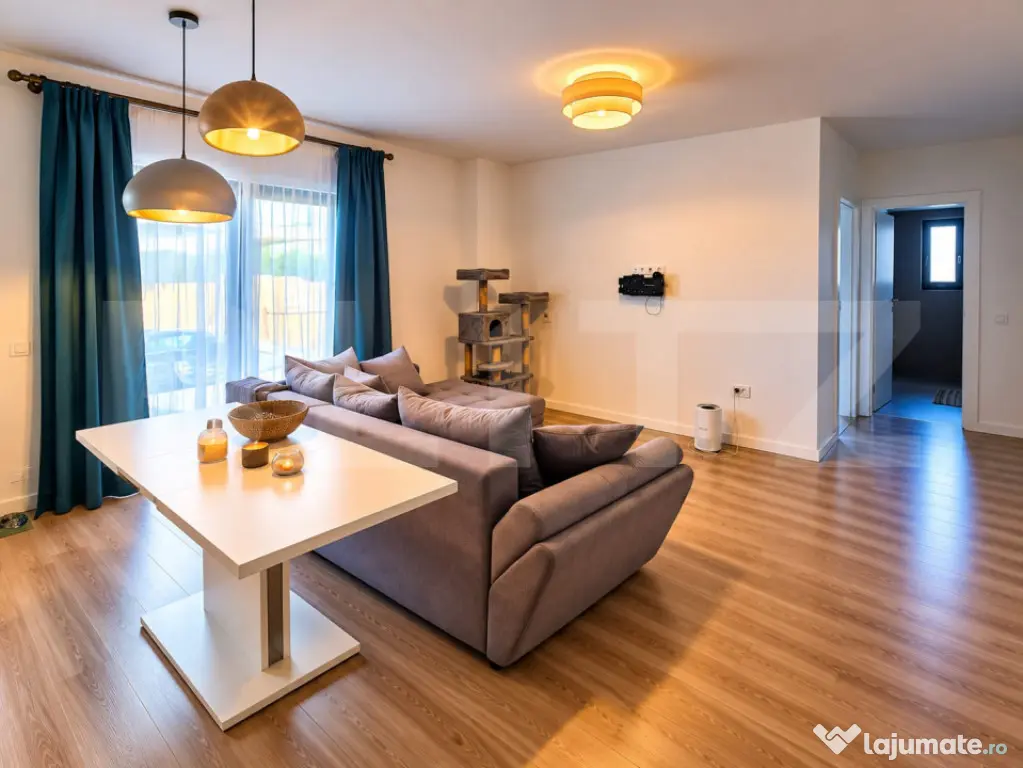 Apartament cu 2 camere, 57 mp, debara, gradina 23 mp, parcar - Floresti (Cluj)