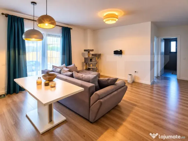 Apartament cu 2 camere, 57 mp, debara, gradina 23 mp, parcar - Floresti (Cluj)