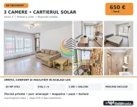 Închiriere 3 camere Cartierul Solar Parcare 