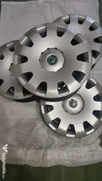 Vand set 4 jante otel NOI originale R15 5x100 + capace originale Skoda