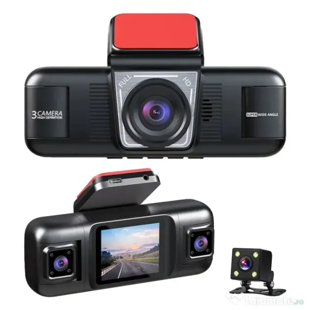 Camera Auto DVR 4 Canale 1080p FullHD, Night Vision, Ecran IPS 2"