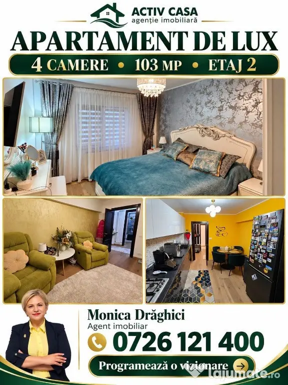 DE VÂNZARE – Apartament 4 camere, 103 MP DE CONFORT! - Roman (Neamt)