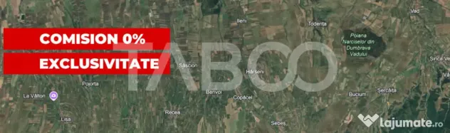 Teren intravilan 2200 mp cu utilitati in apropiere Sat Savas - Savastreni (Brasov)