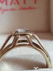 Inel Ghiul vintage unicat unisex cu diamant natural 0,60ct VVS