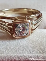 Inel Ghiul vintage unicat unisex cu diamant natural 0,60ct VVS