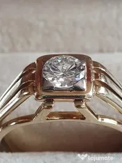 Inel Ghiul vintage unicat unisex cu diamant natural 0,60ct VVS
