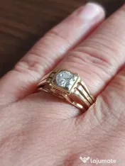 Inel Ghiul vintage unicat unisex cu diamant natural 0,60ct VVS