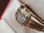Inel Ghiul vintage unicat unisex cu diamant natural 0,60ct VVS 