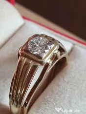 Inel Ghiul vintage unicat unisex cu diamant natural 0,60ct VVS