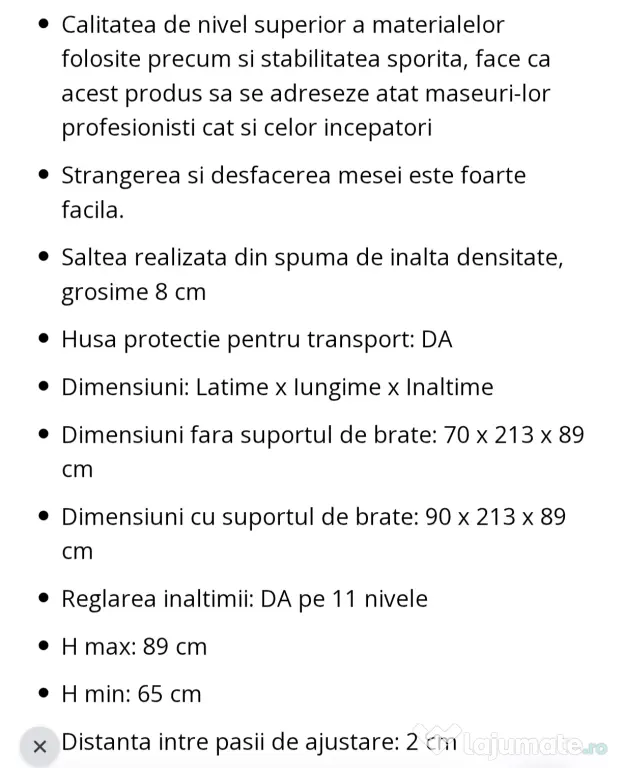 Pat masaj portabil