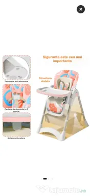 Scaun de masa pliabil KinderVibe pentru bebeluși sau copii