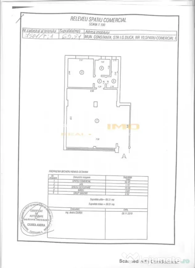 Spatiu Comercial Stradal su.70mp. vitrina, Piata Grivitei st - Constanta (Constanta)