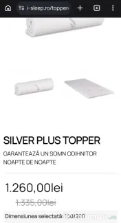 Topper saltea iSleep 160x200cm