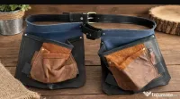 Geanta port scule dubla cu curea atasata din piele naturala!