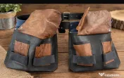 Geanta port scule dubla cu curea atasata din piele naturala! 