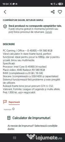 Pc gaming complet urgent Argeș
