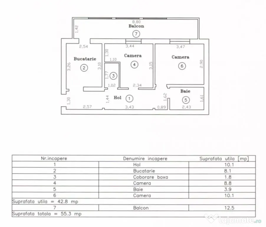 Apartament 2 camere, 42,8 mp utili, parter - Plavat II - Timisoara (Timis)