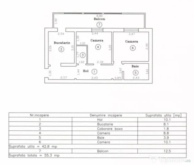 Apartament 2 camere, 42,8 mp utili, parter - Plavat II - Timisoara (Timis)