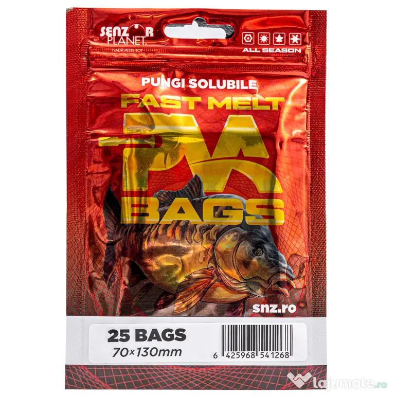 SENZOR PLANET PUNGI SOLUBILE PVA BAGS 70x130mm 25buc