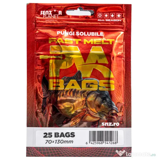 SENZOR PLANET PUNGI SOLUBILE PVA BAGS 70x130mm 25buc