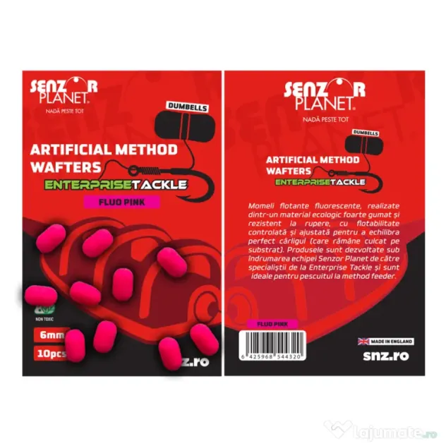 SENZOR PLANET ARTIFICIAL METHOD WAFTERS DUMBELLS ENTERPRISE TACKLE FLUO PINK 6mm