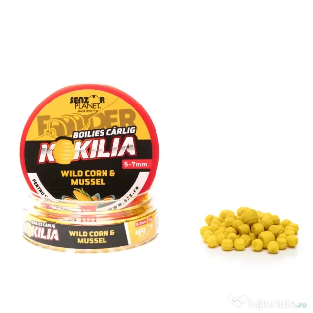 SENZOR PLANET BOILIES KOKILIA METHOD FEEDER PENTRU CARLIG WILD CORN & MUSSEL 5-7mm 30g