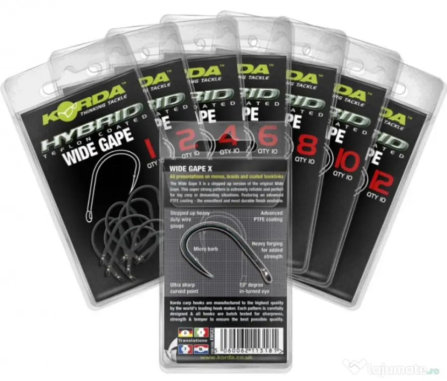 KORDA CARLIGE KORDA WIDE GAPE, 10buc Nr 6