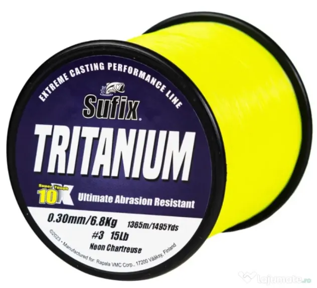 SUFIX FIR MONOFILAMENT SUFIX TRITANIUM NEON CHARTREUSE, 1970m 0.25mm/5.00kg