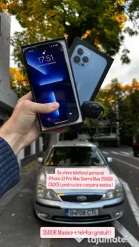 iPhone 13 Pro Max cadou la achizitia mașinii(vezi descriere)
