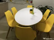 Vand masa bucătărie ovală cu 6 sacune 