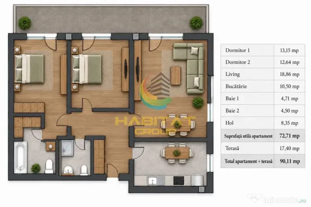Apartament 3 camere - Parcare Bonus - Pallady - Bucuresti (Bucuresti-Ilfov)