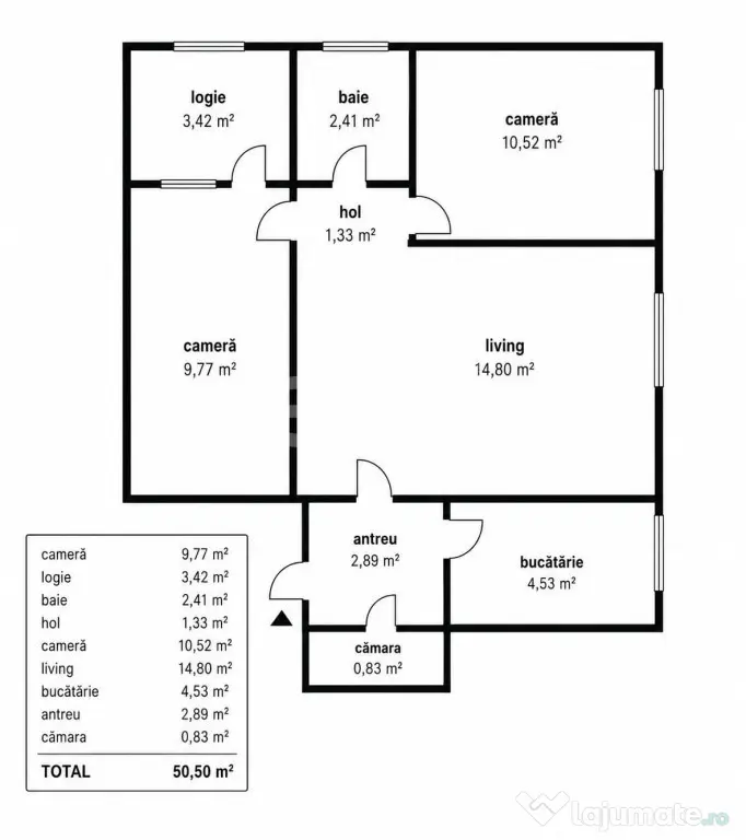 Apartament 3 camere | 47 mp + logie 3 mp | Renovabil | Manas - Cluj-Napoca (Cluj)