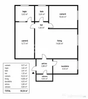 Apartament 3 camere | 47 mp + logie 3 mp | Renovabil | Manas 