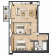 Apartament 3 camere, 61.30 mp, zona Nord-Est 
